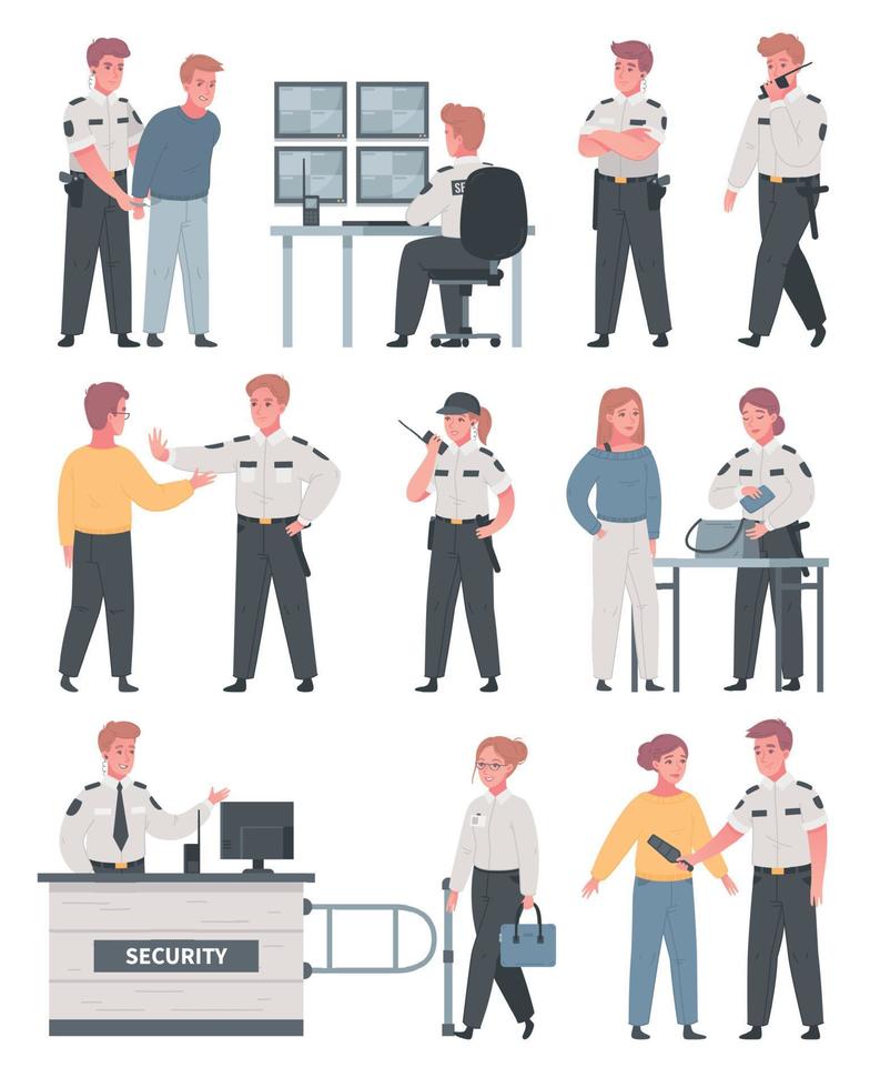 Security Guard Icon Set vector