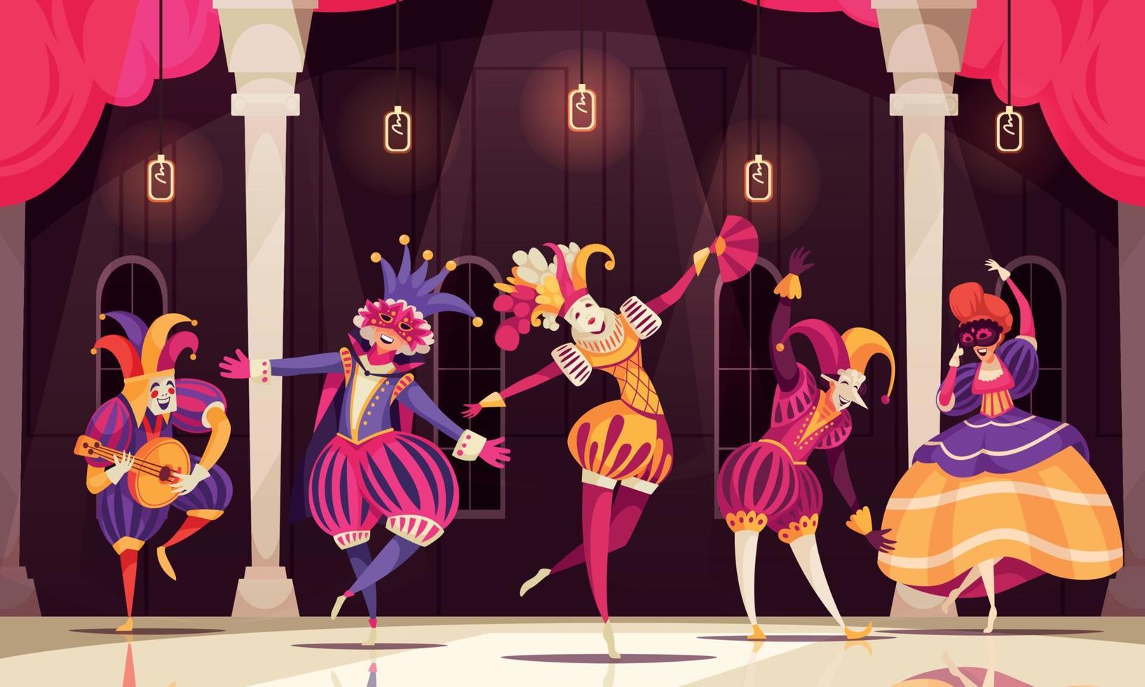 Cartoon Venetian Carnival Illustration vector