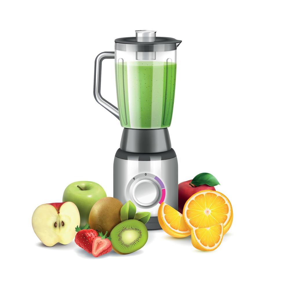 Blender Smoothie Realistic Composition vector