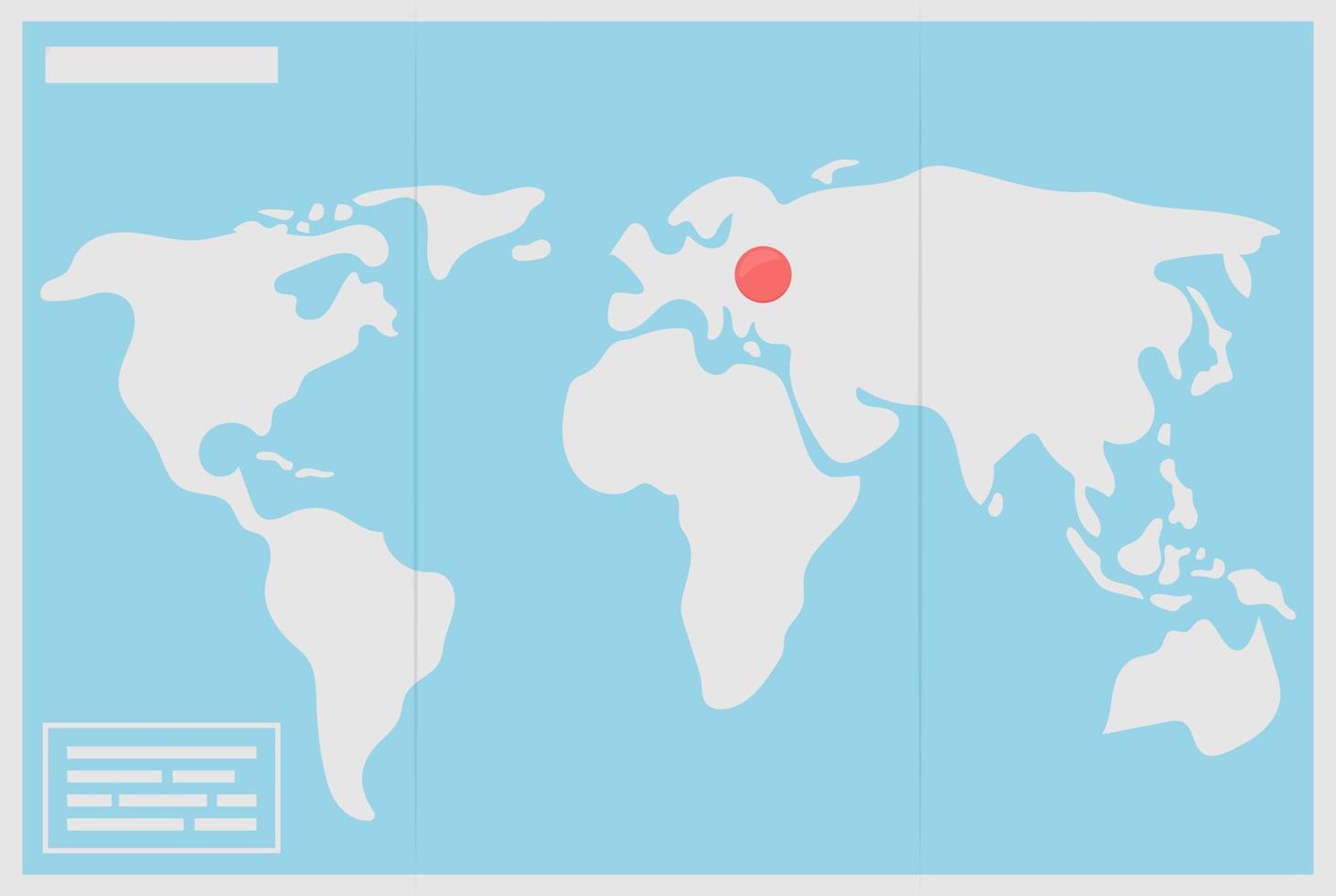 mapa mundial objeto vectorial de color semi plano vector