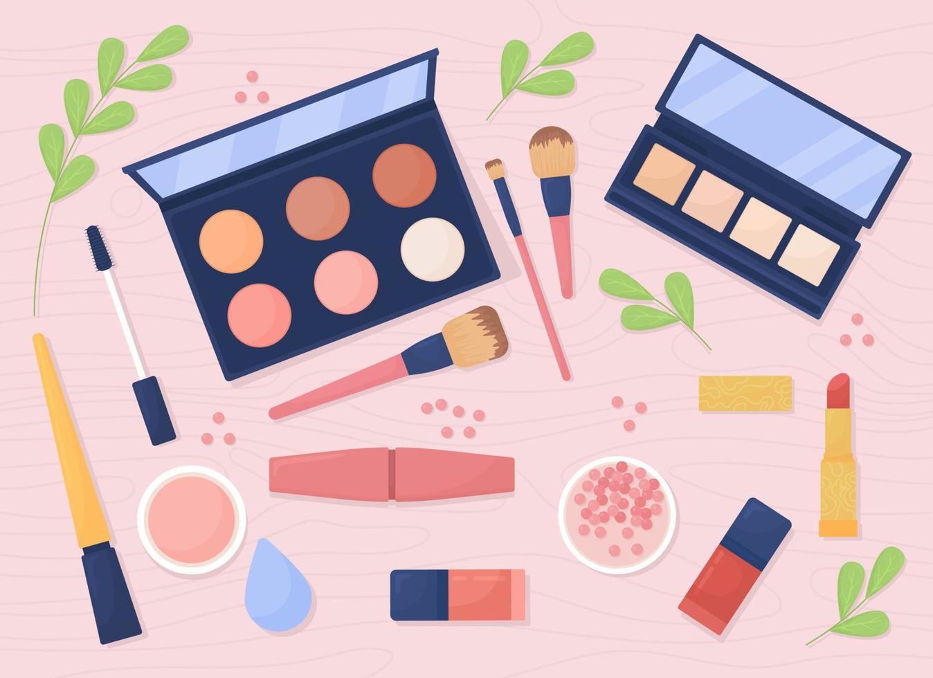 Cosmetics flat color vector illustration