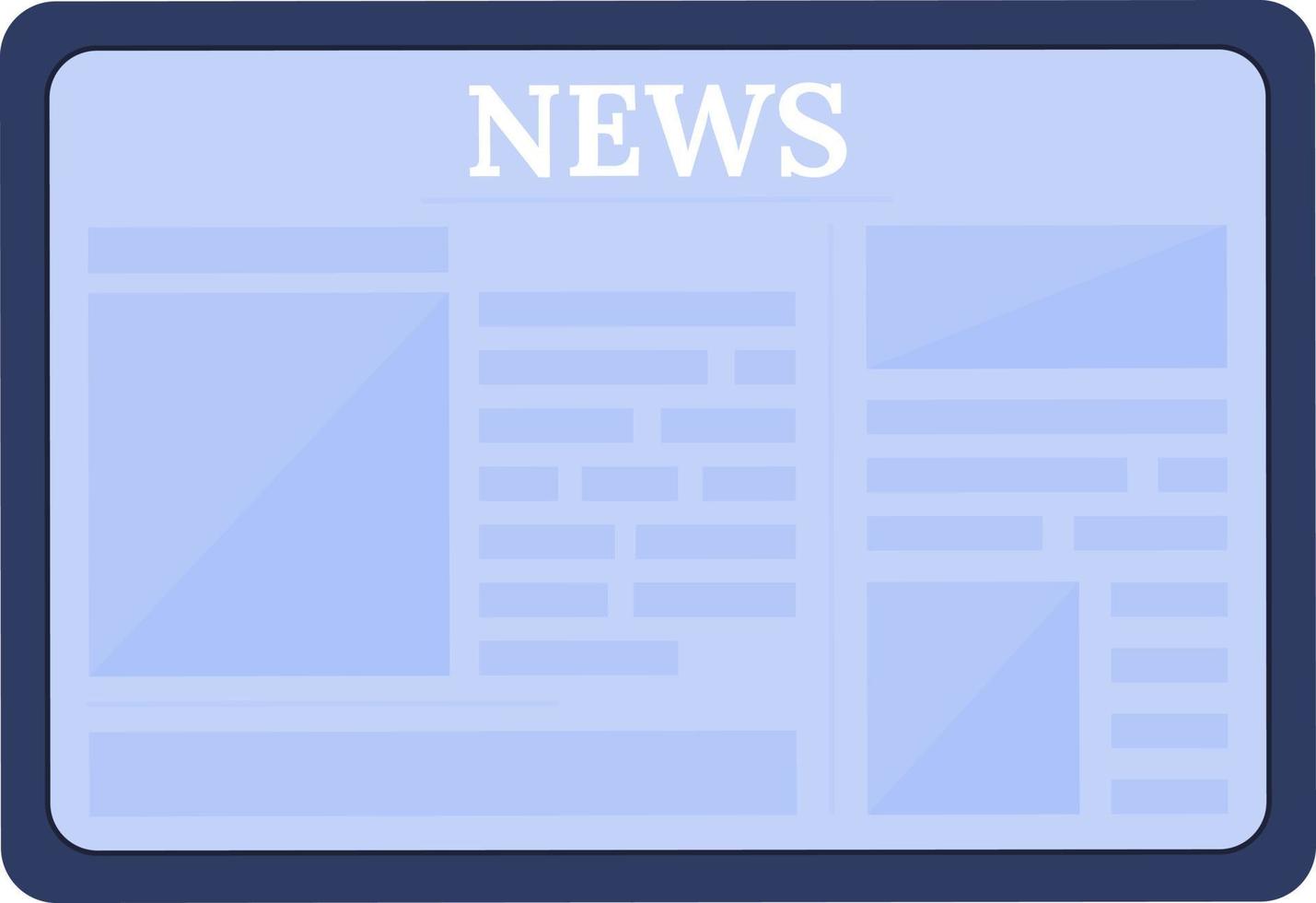 Tablet with news semi flat color vector object