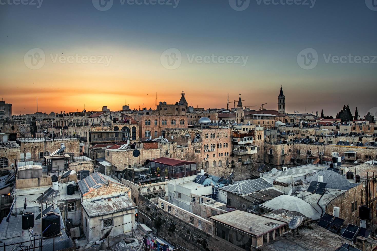 jerusalén al atardecer foto