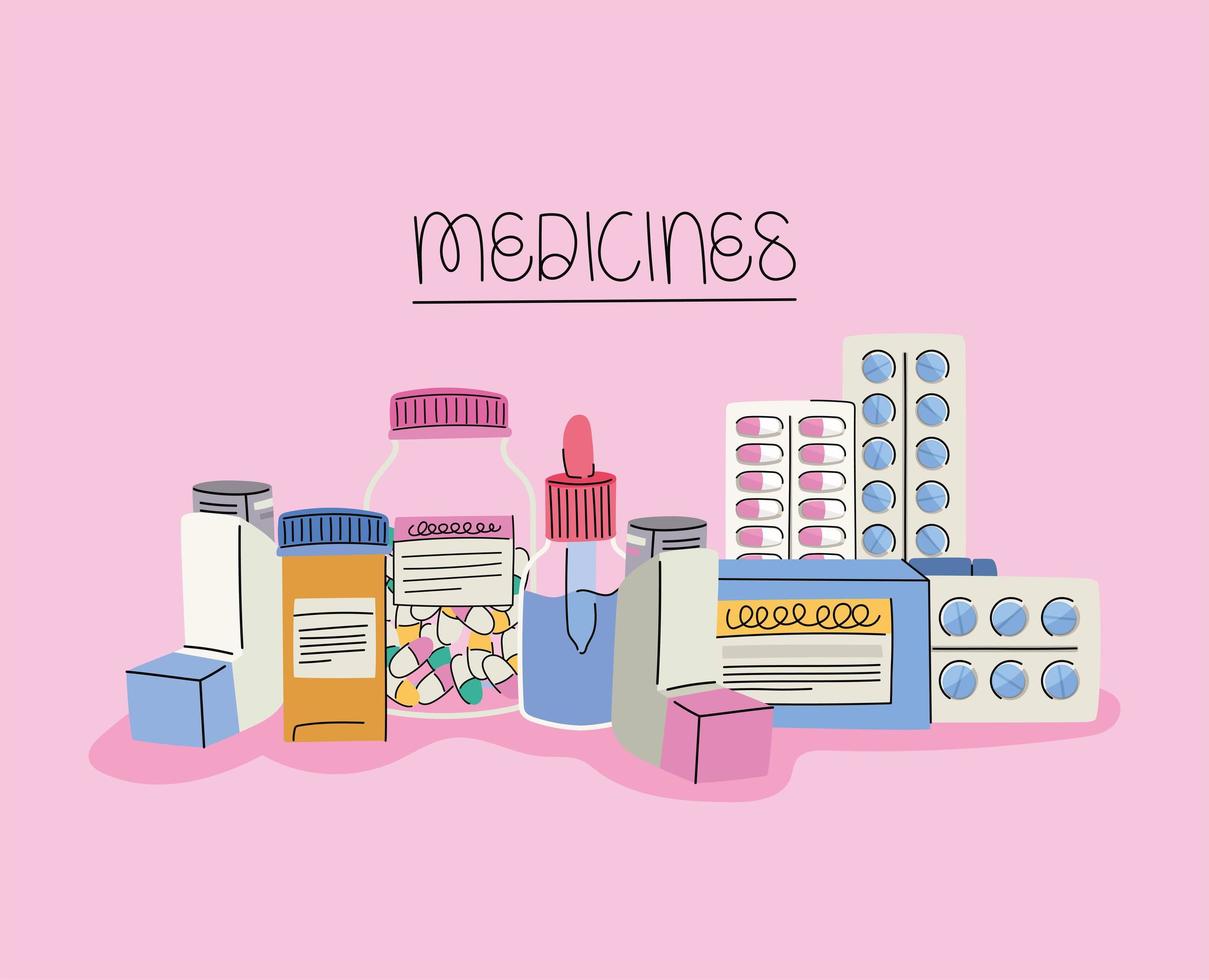 medicine tools card vector