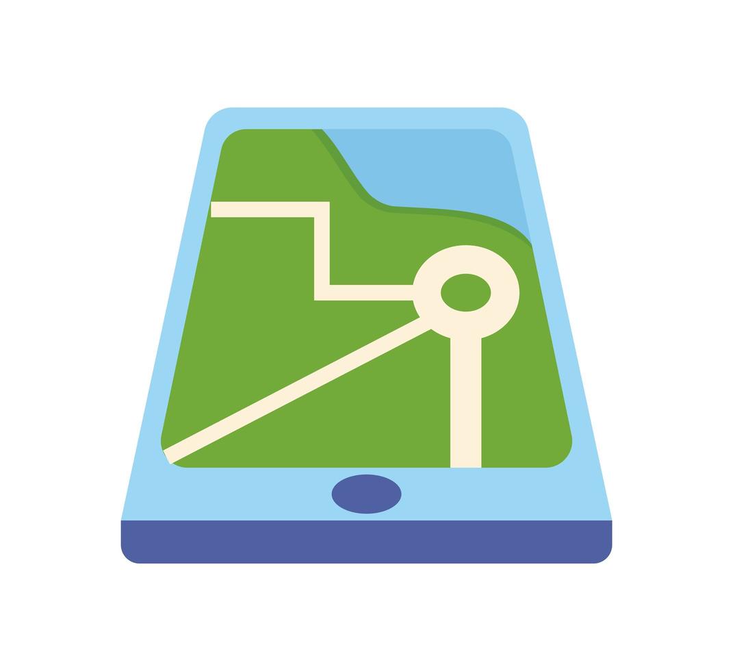 smartphone with gps vector