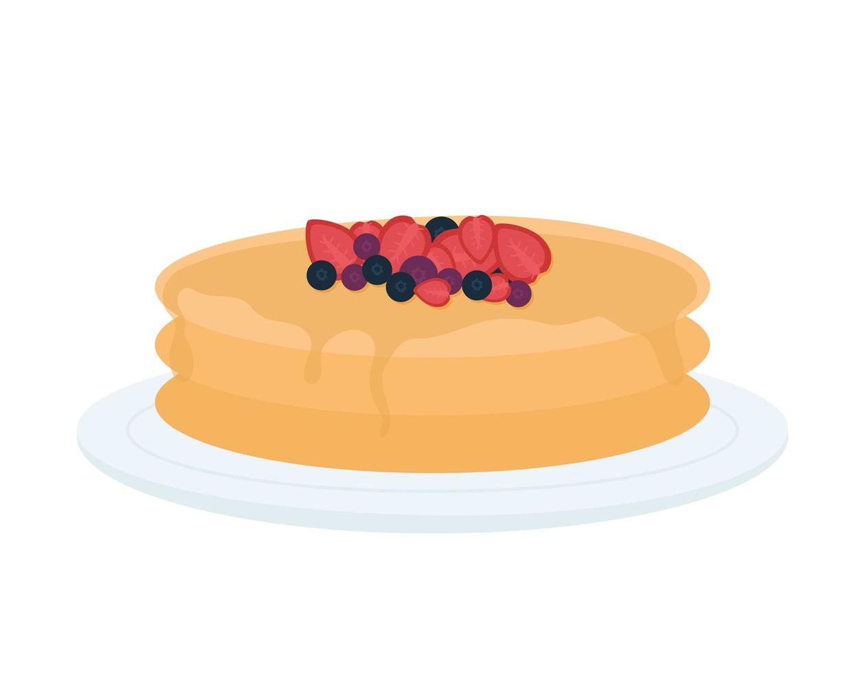 waffle with berries vector