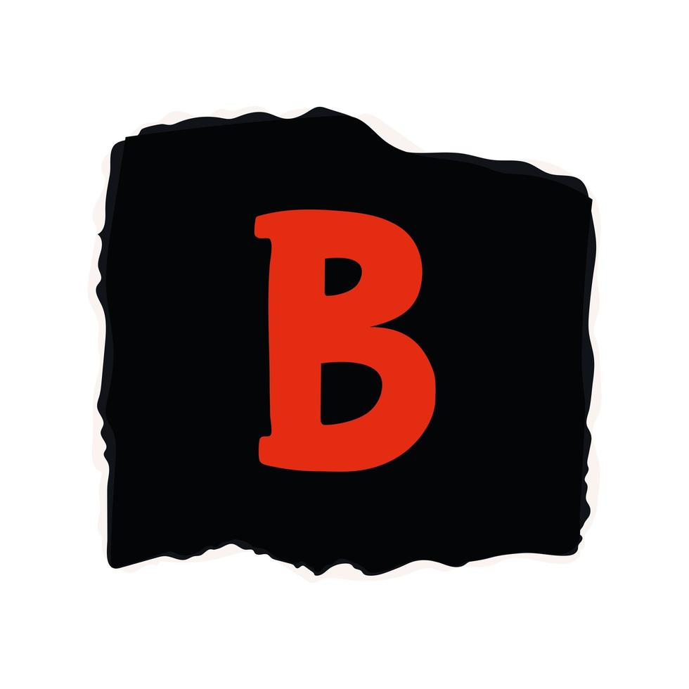 ransom note with letter B vector