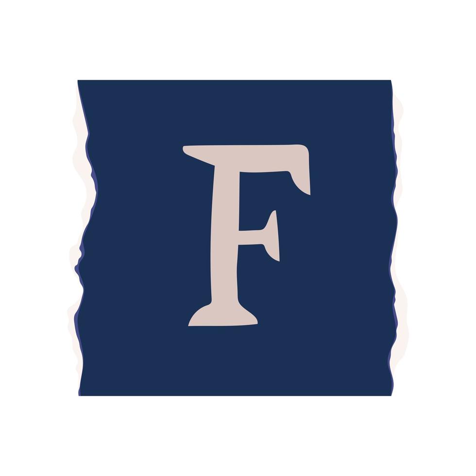 ransom note with letter F vector
