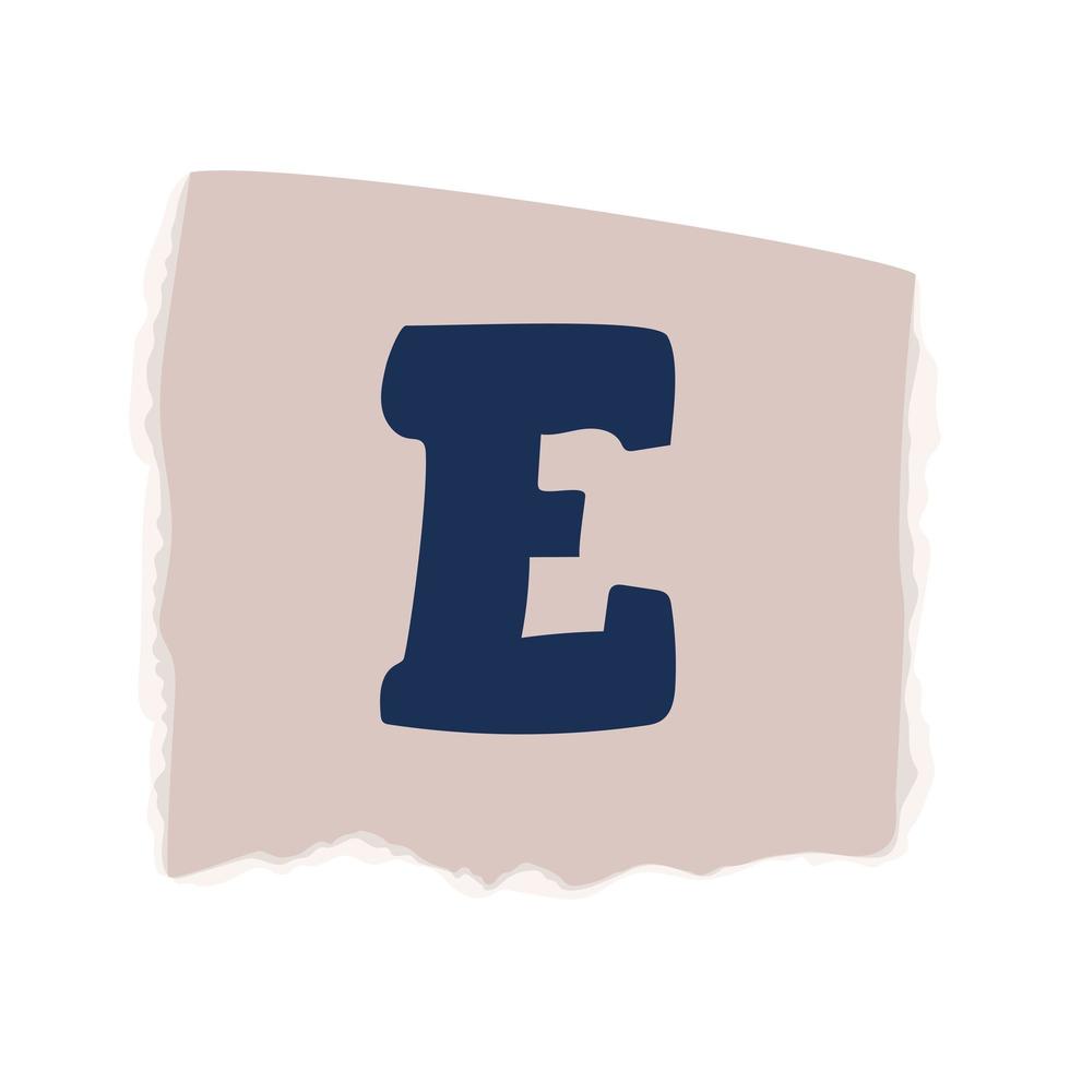 ransom note with letter E vector