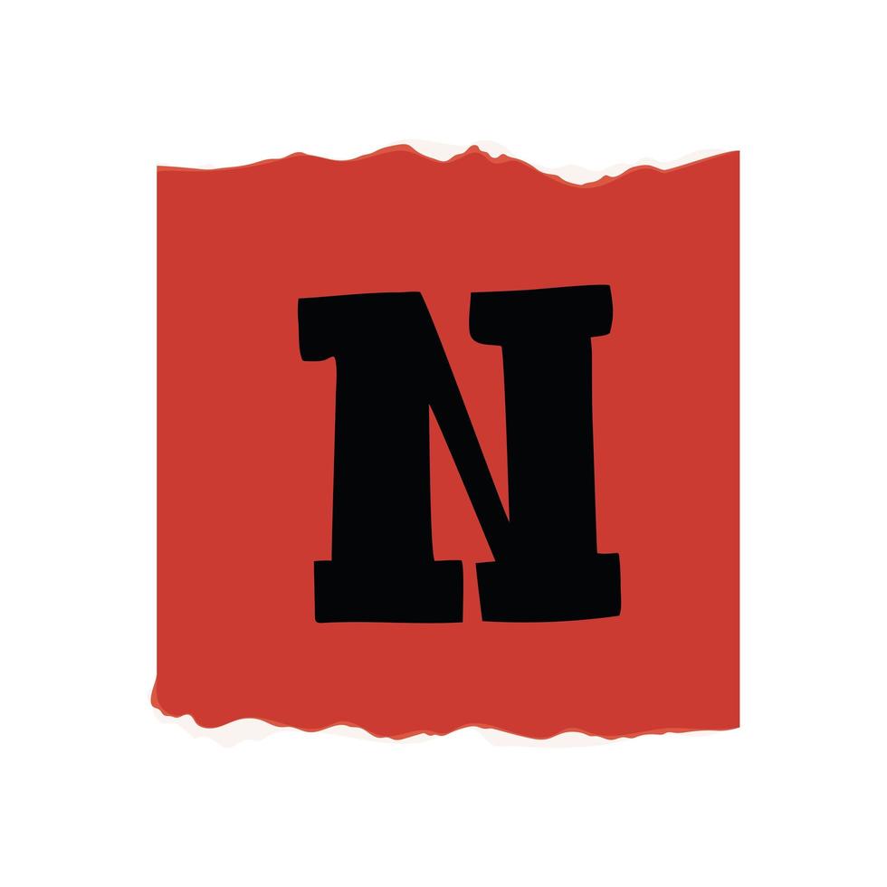ransom note with letter N vector
