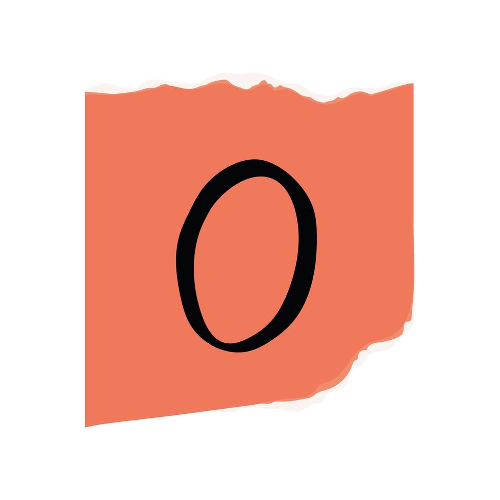 ransom note with letter O vector