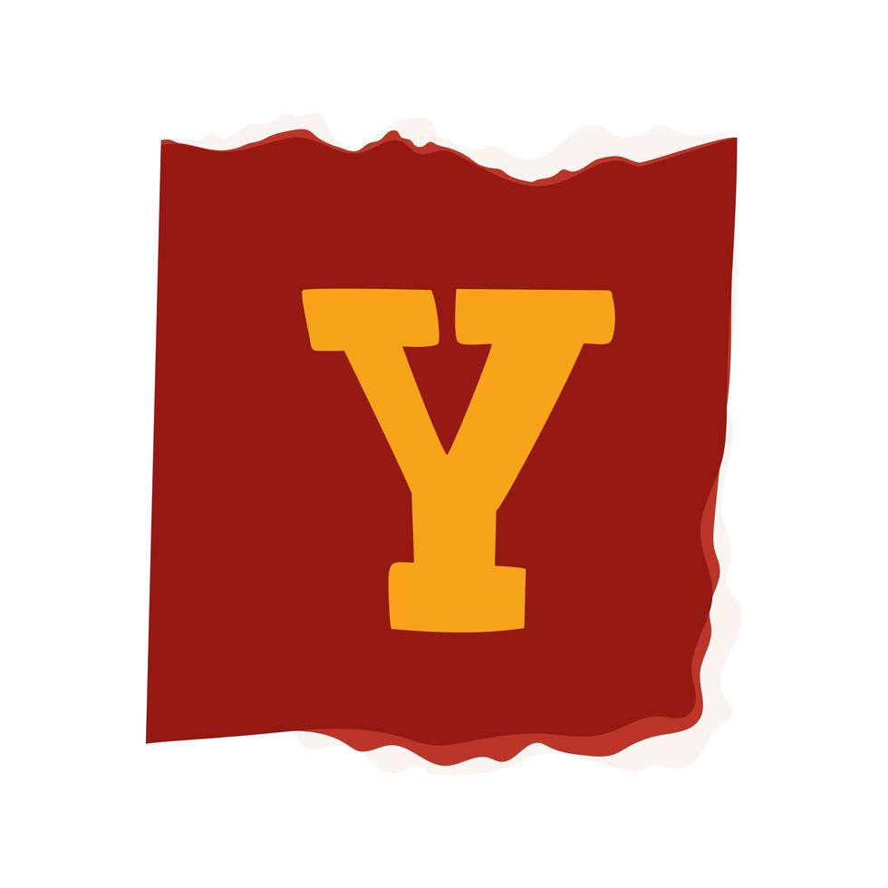 ransom note with letter Y vector