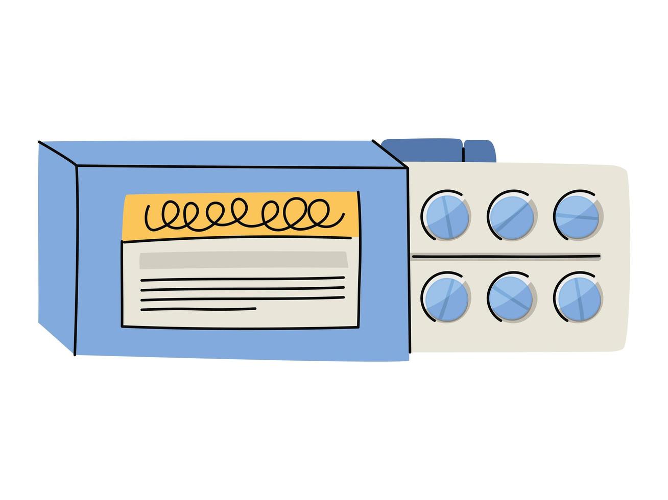 blue pills box vector