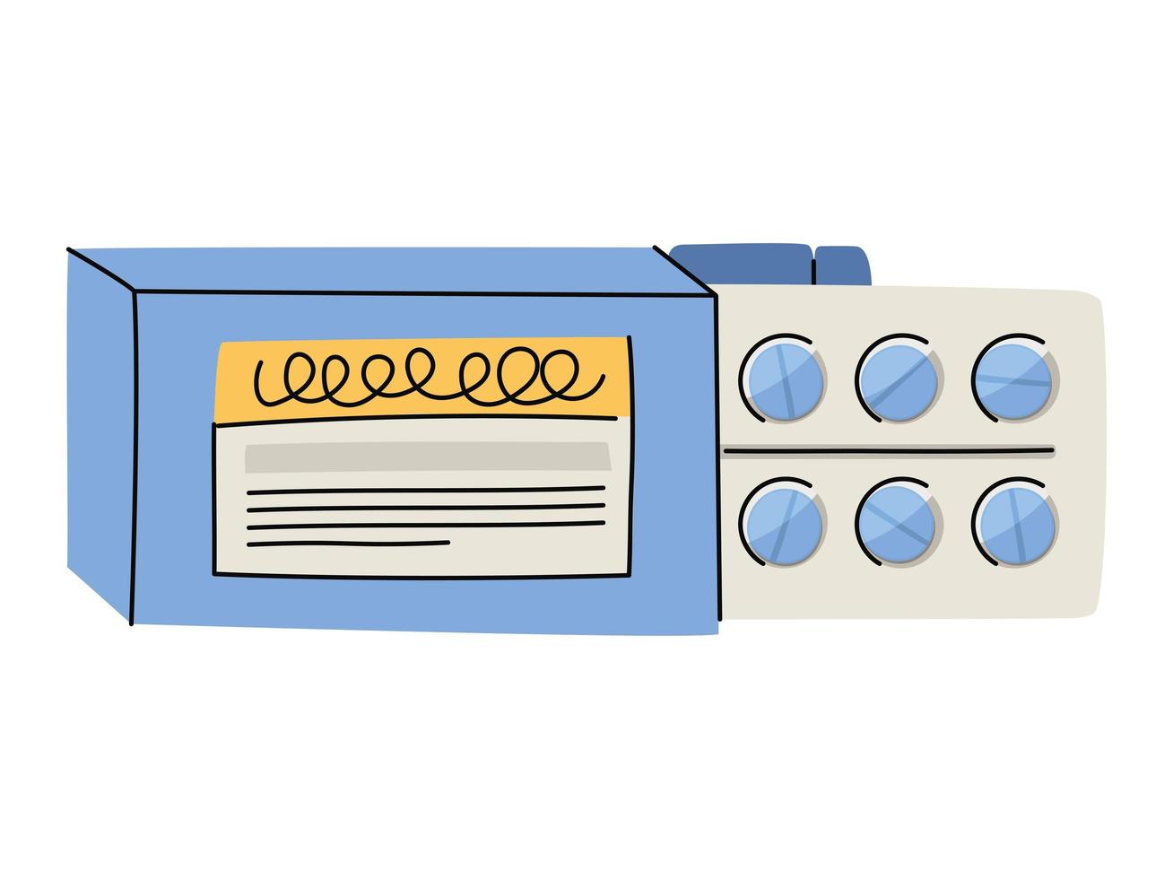 caja de pastillas azul vector