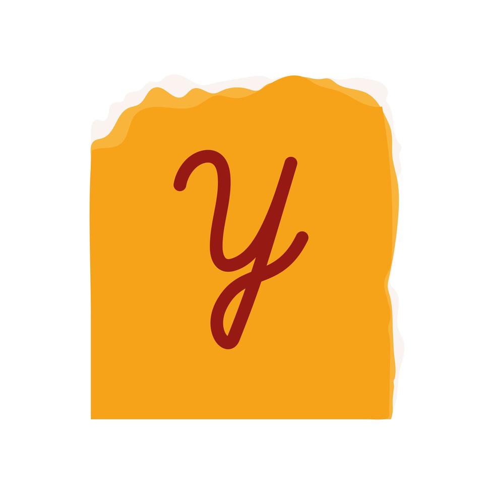 ransom paper with letter Y vector