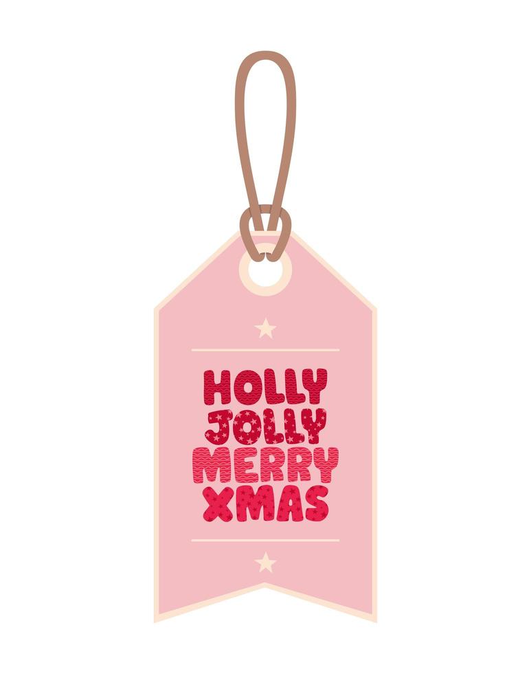 holly jholly merry xmas label vector