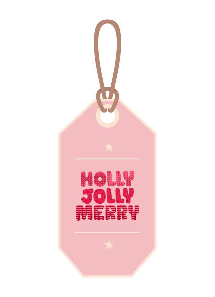 holly jolly merry label vector