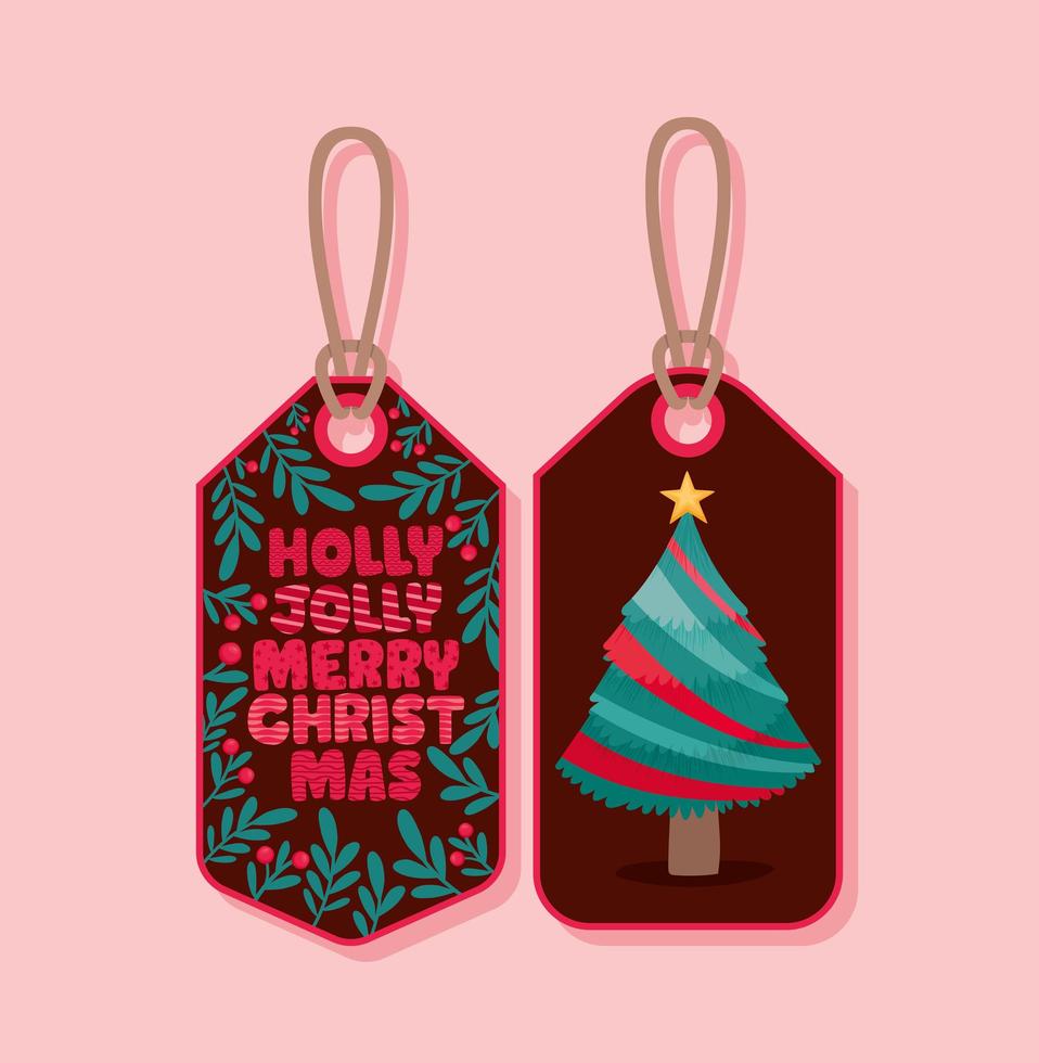 merry christmas tags vector
