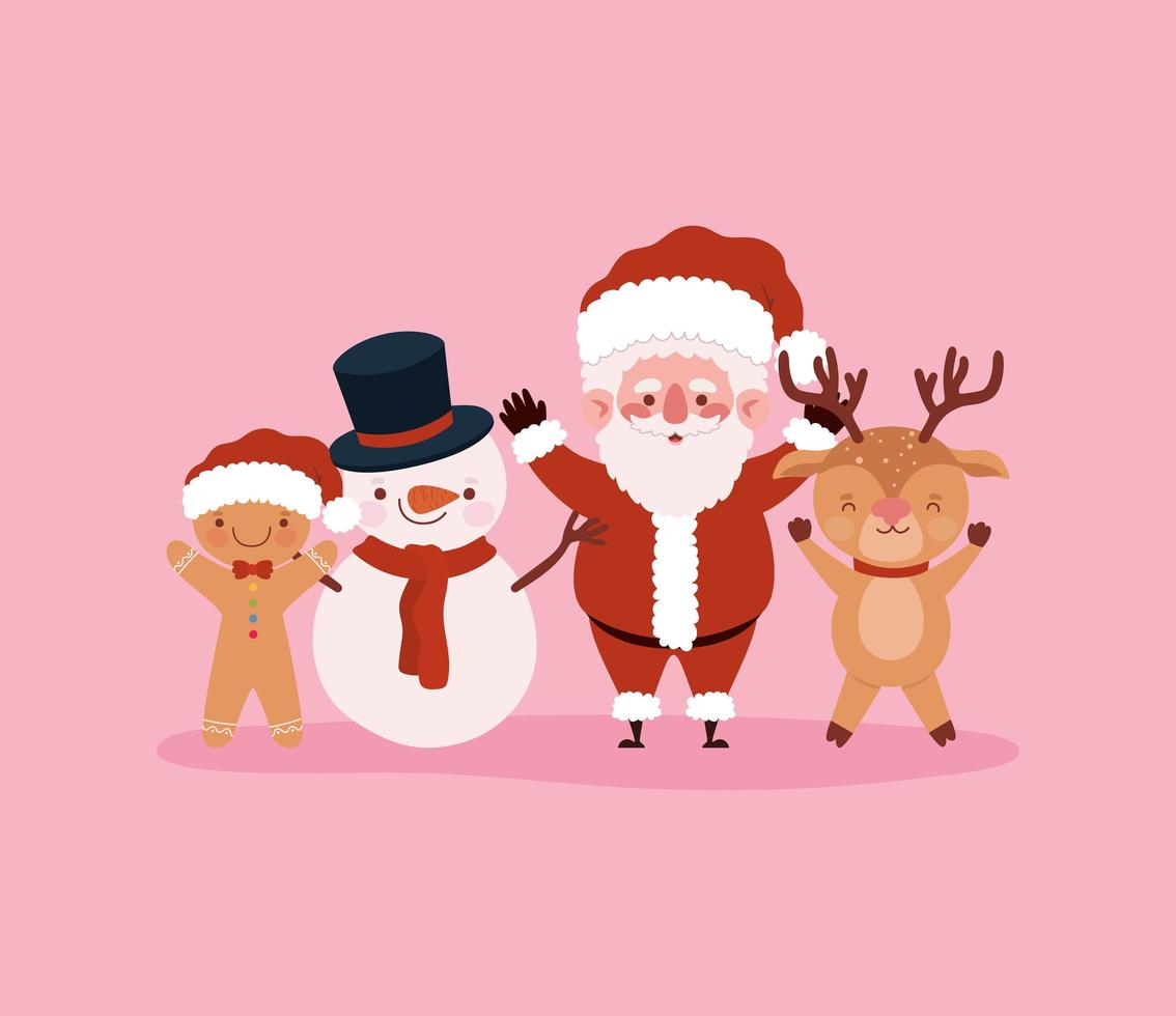 smiling christmas characters vector