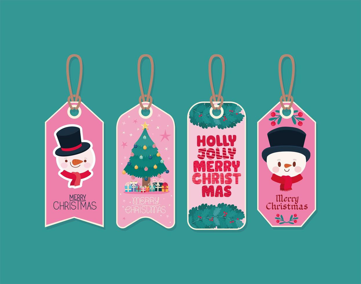 merry christmas labels vector