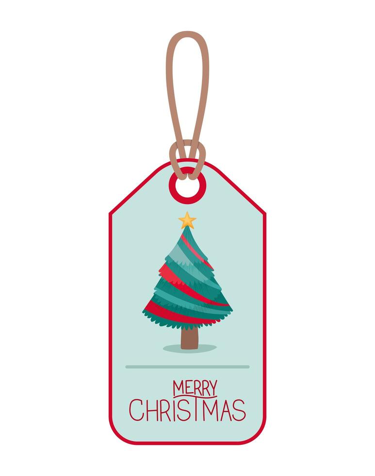 christmas tag design vector