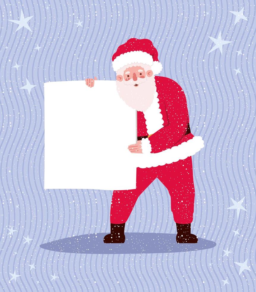 santa claus sign board vector