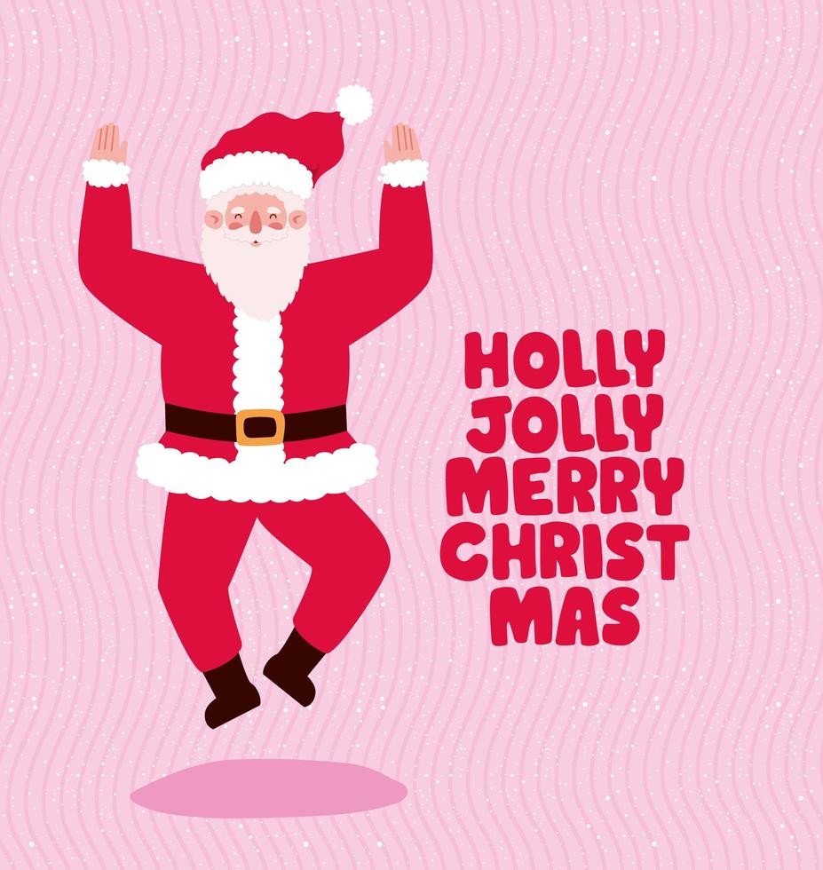 holly jolly feliz navidad ilustración vector