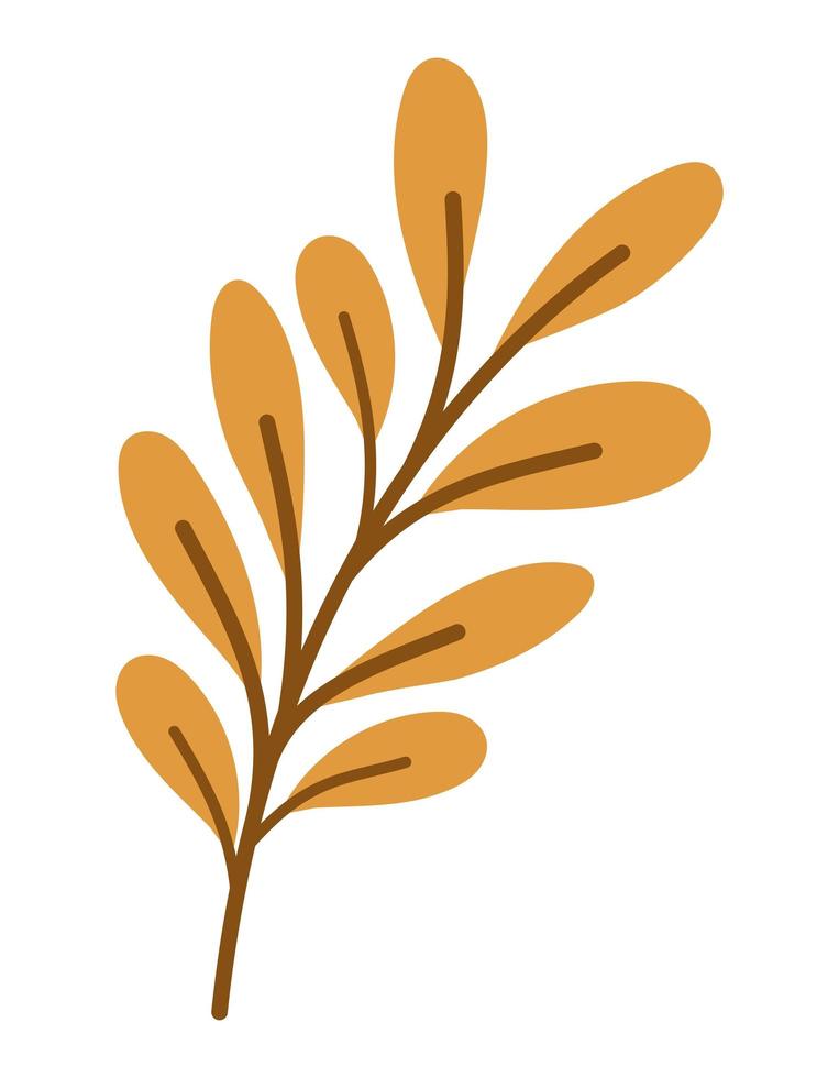 rama de hojas doradas vector