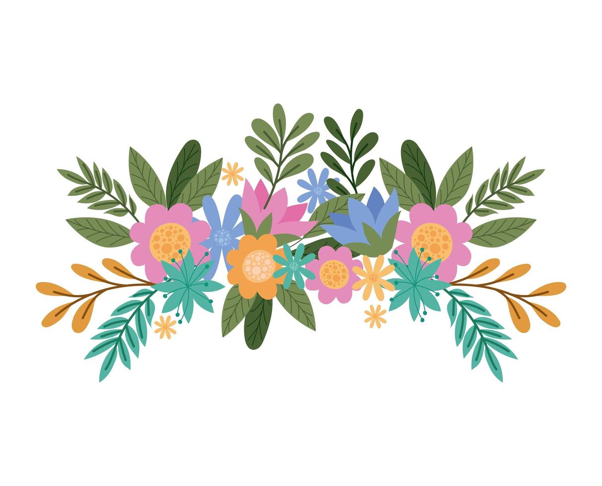 diseño de ramo de flores vector