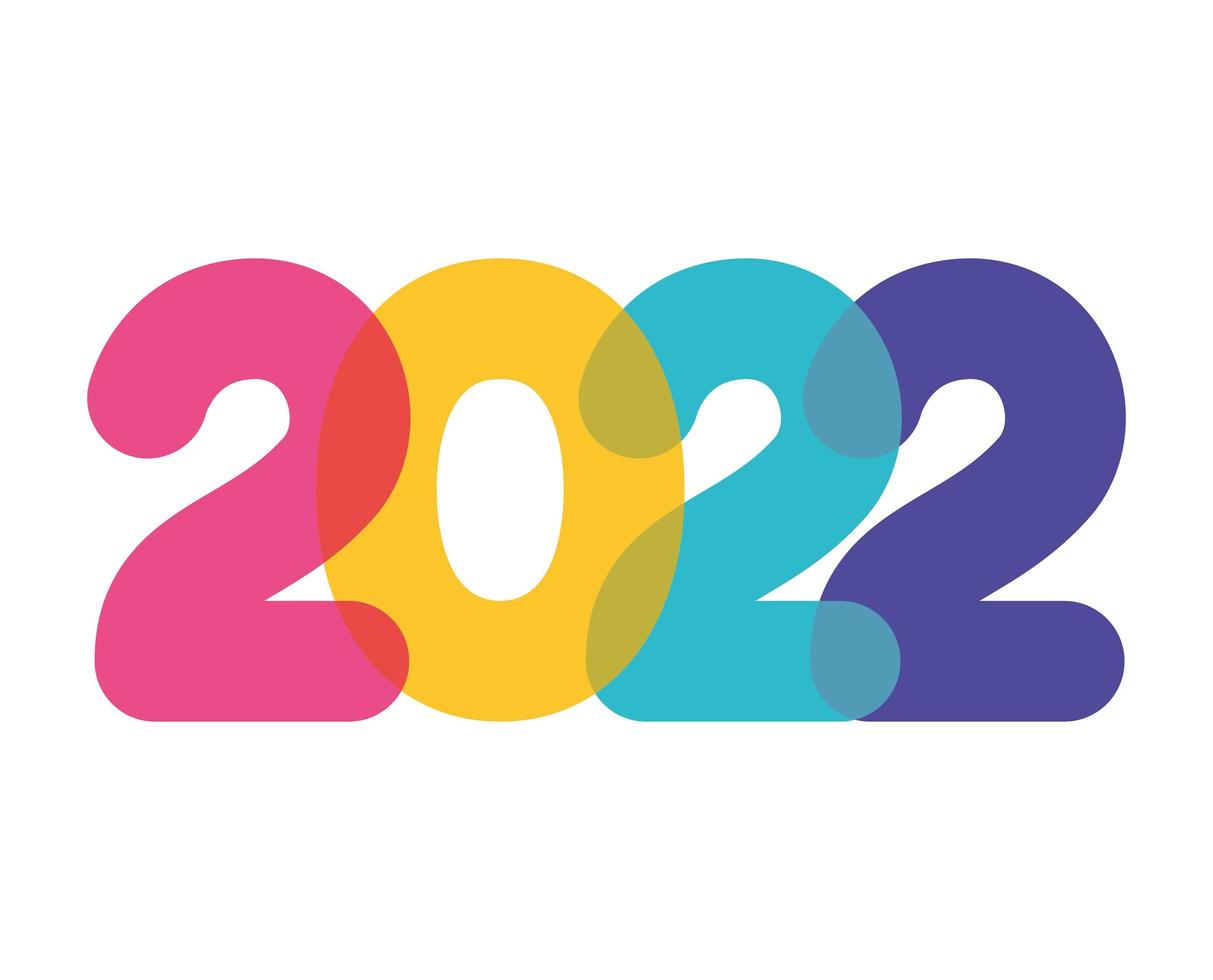 hermoso icono del año 2022 vector