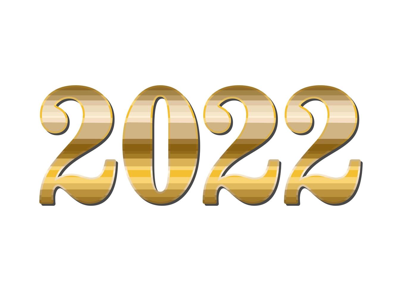 golden 2022 year design vector