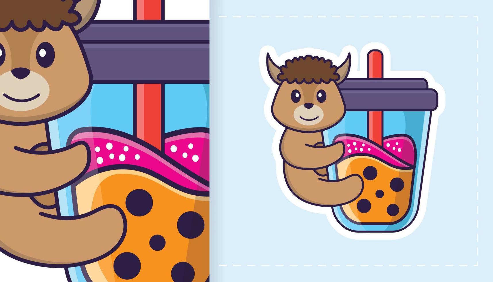 Cute sheep mascot character. Can be used for stickers, patches, textiles, paper. Vector illustration