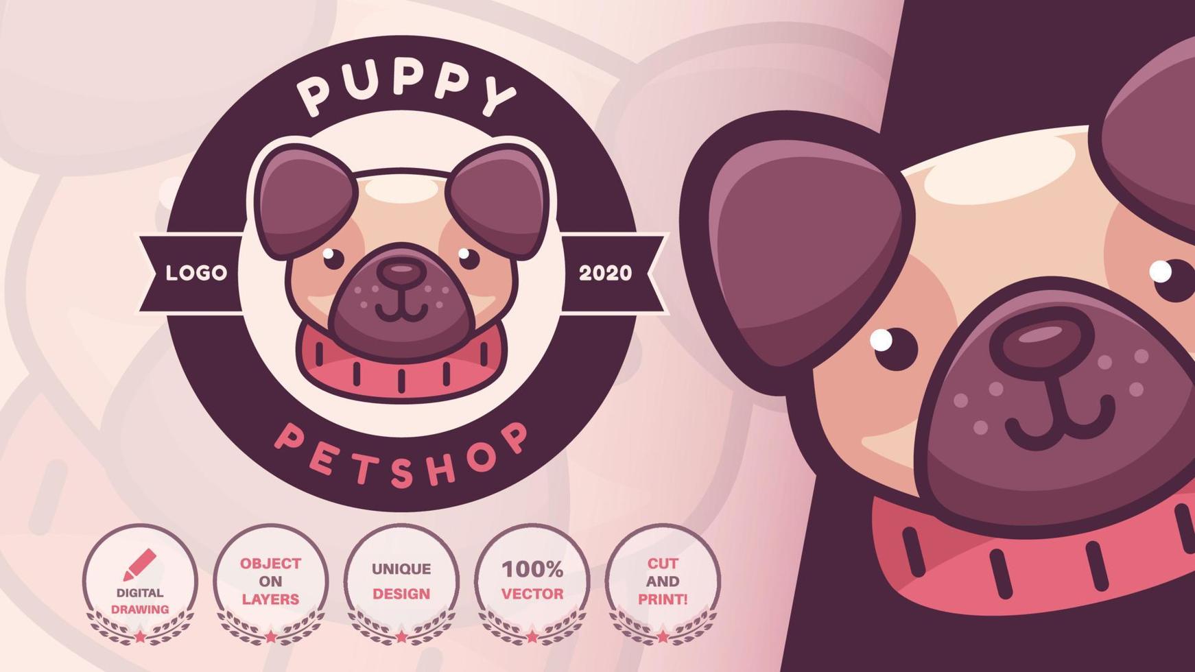 Cartoon character animal pet dog - logo vector