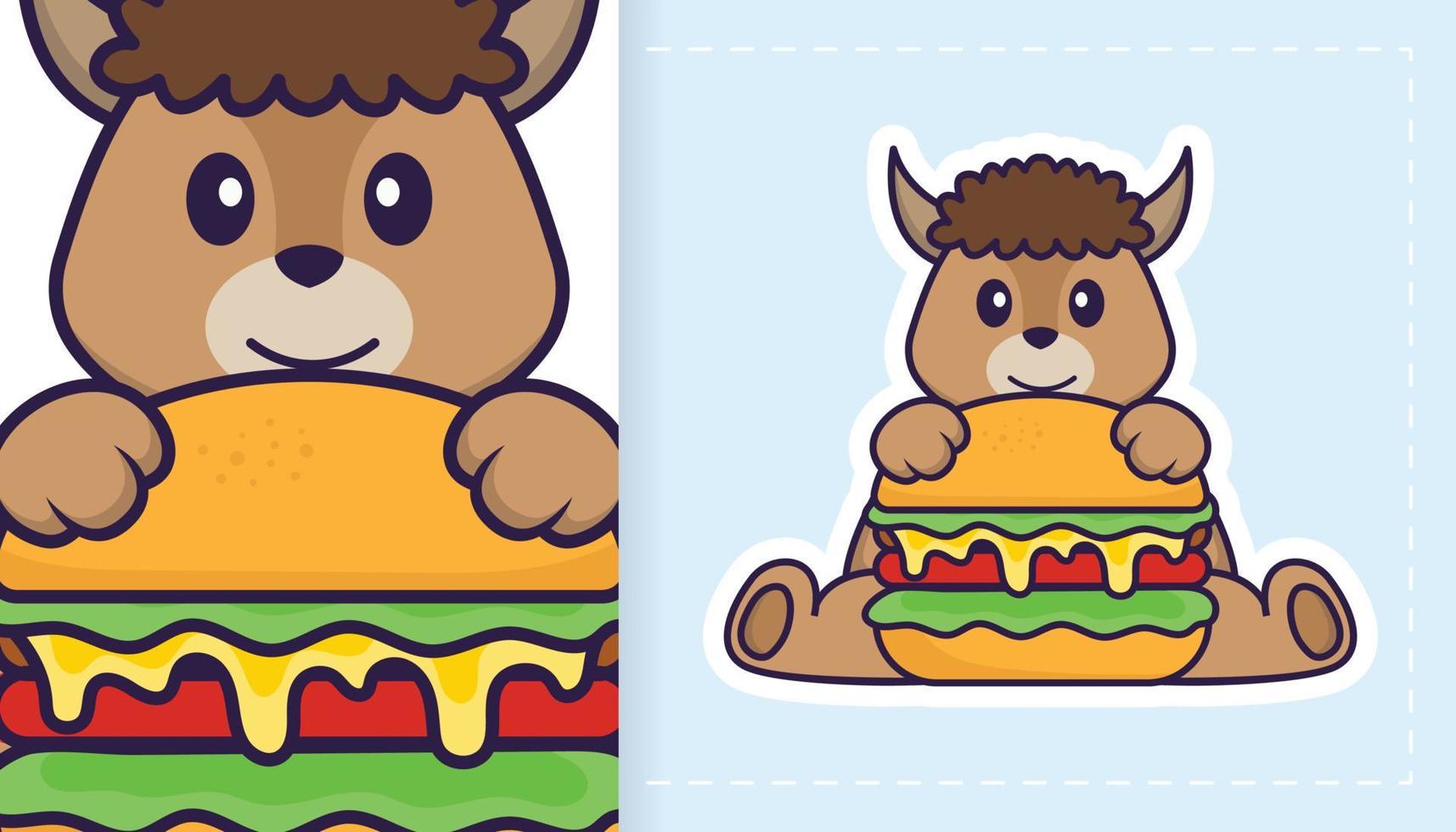 Cute sheep mascot character. Can be used for stickers, patches, textiles, paper. Vector illustration