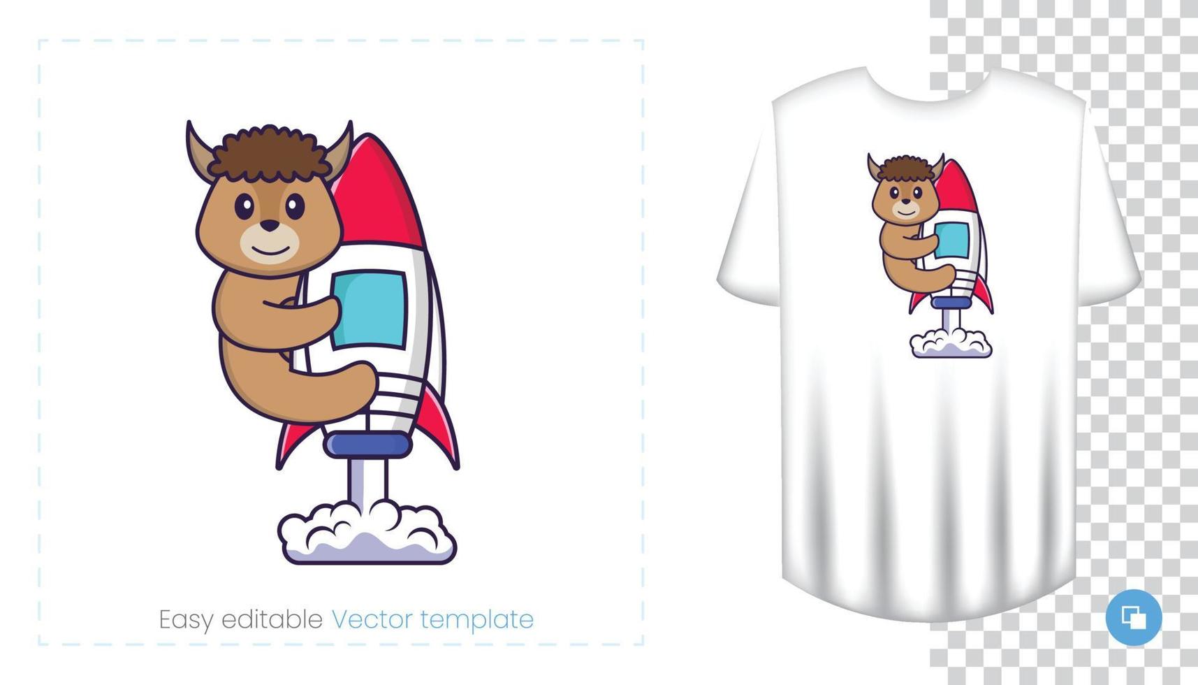 lindo personaje de oveja. estampados en camisetas, sudaderas, fundas para móviles, souvenirs. Ilustración de vector aislado sobre fondo blanco.