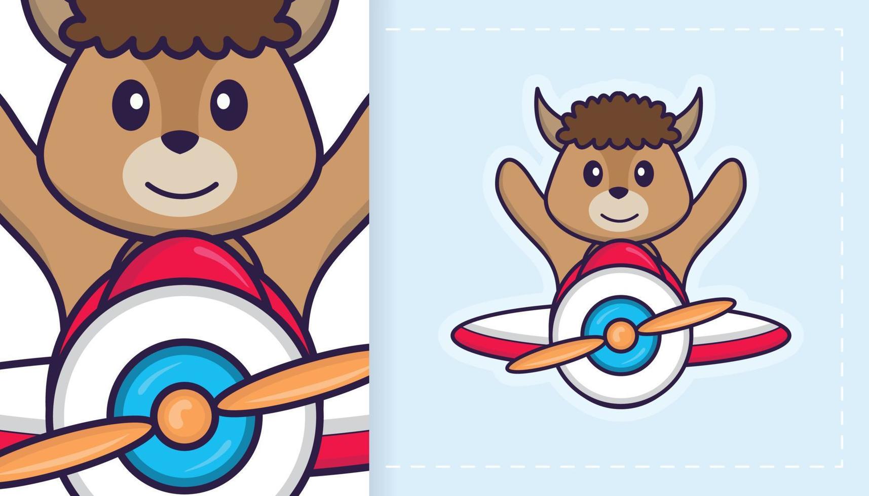 Cute sheep mascot character. Can be used for stickers, patches, textiles, paper. Vector illustration