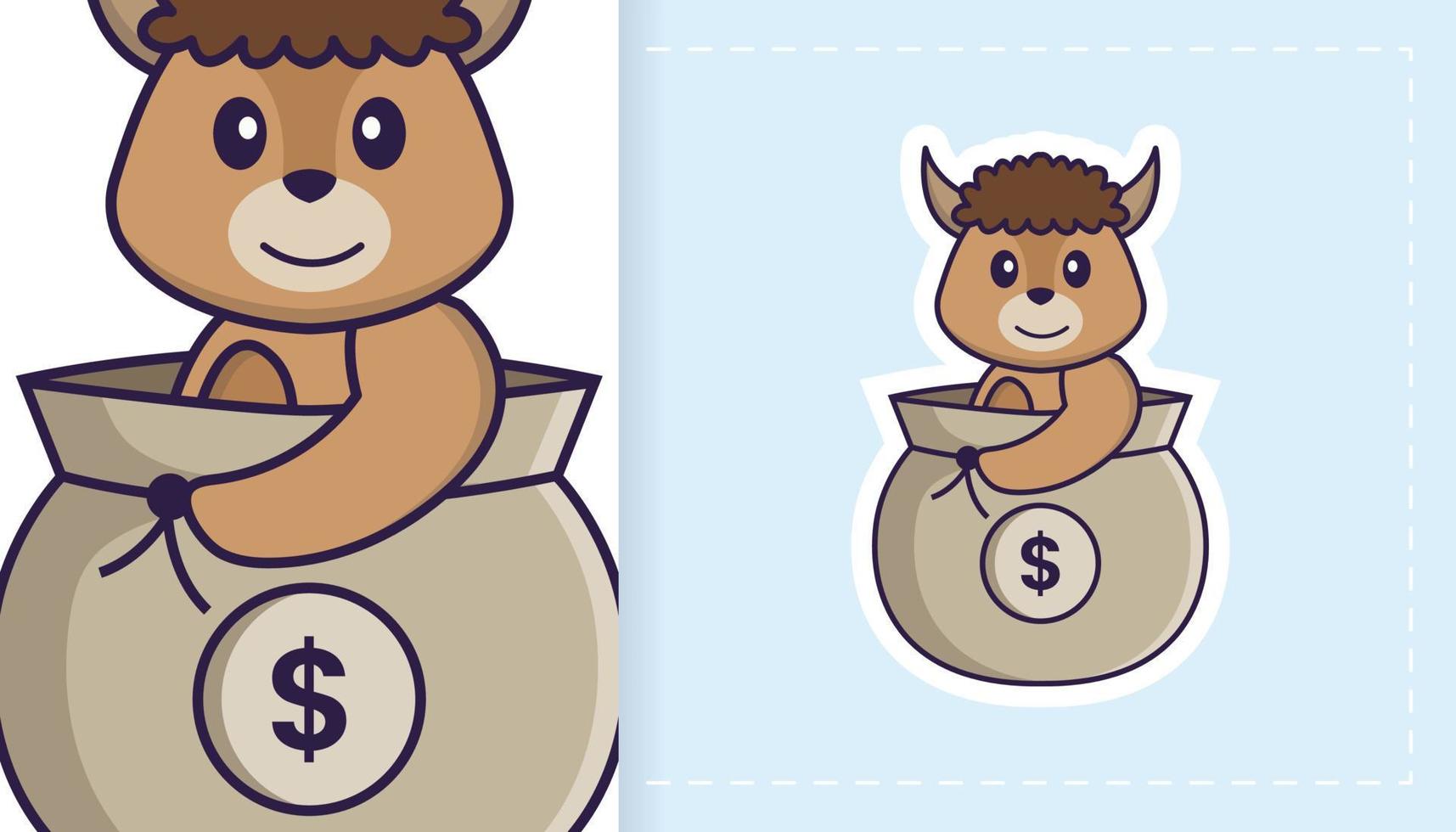 Cute sheep mascot character. Can be used for stickers, patches, textiles, paper. Vector illustration