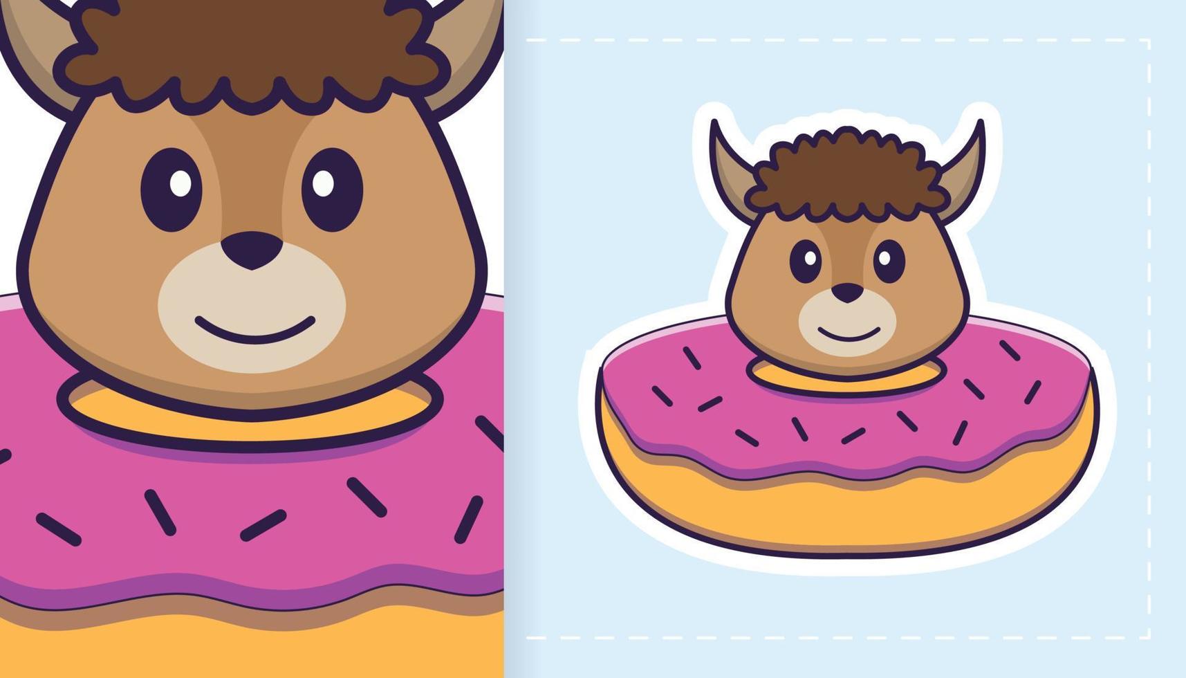 Cute sheep mascot character. Can be used for stickers, patches, textiles, paper. Vector illustration