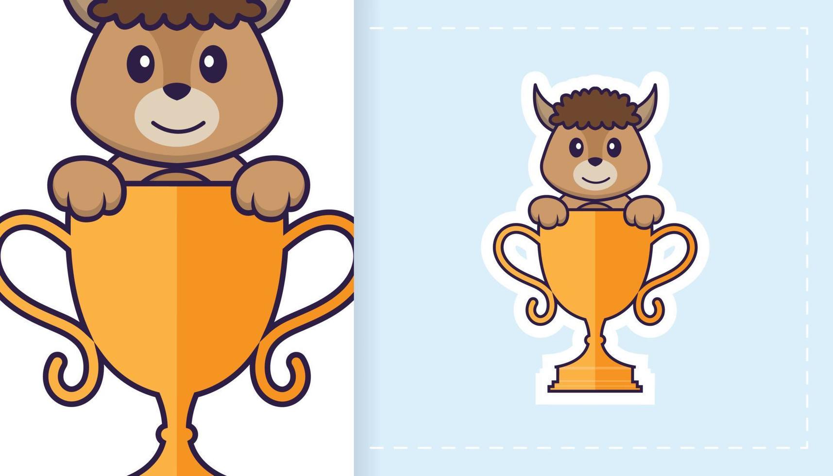 Cute sheep mascot character. Can be used for stickers, patches, textiles, paper. Vector illustration