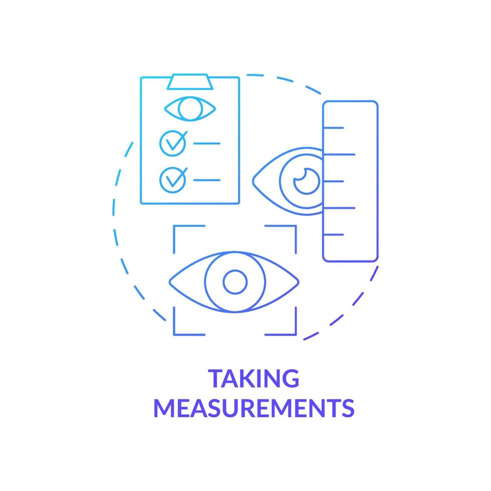 Taking measurements gradient concept icon. Medical screening and preparation. Eye measurements before lasik surgery abstract idea thin line illustration. Vector isolated outline color drawing