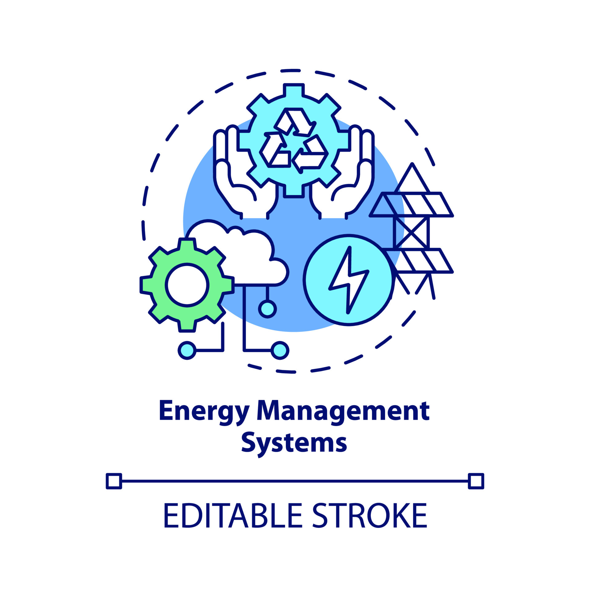 Energy management systems concept icon. Automation of energy