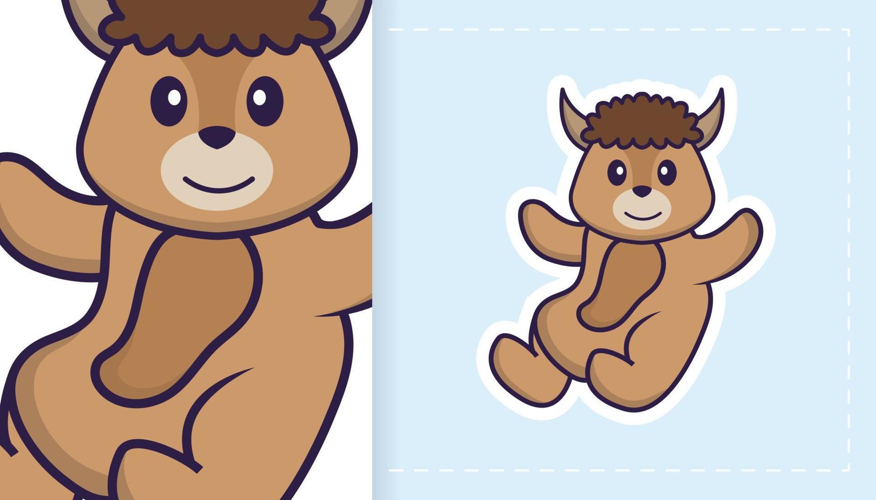 Cute sheep mascot character. Can be used for stickers, patches, textiles, paper. Vector illustration