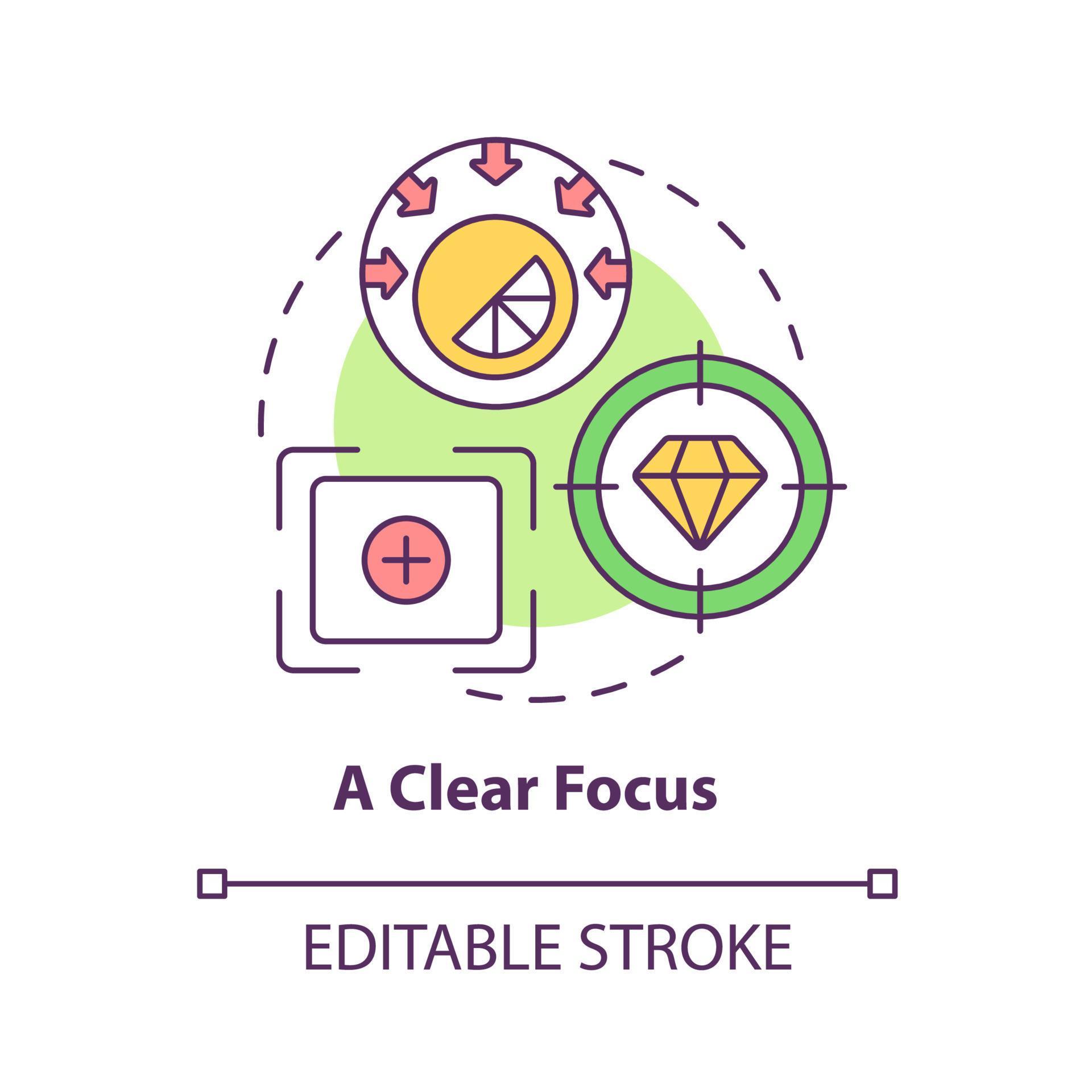 Clear focus concept icon. Company marketing goal. Efficient strategy ...