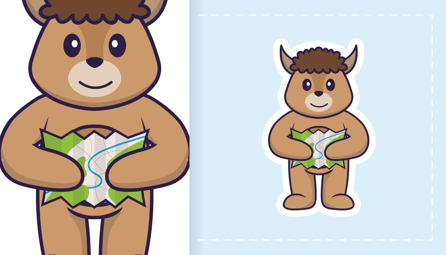 Cute sheep mascot character. Can be used for stickers, patches, textiles, paper. Vector illustration