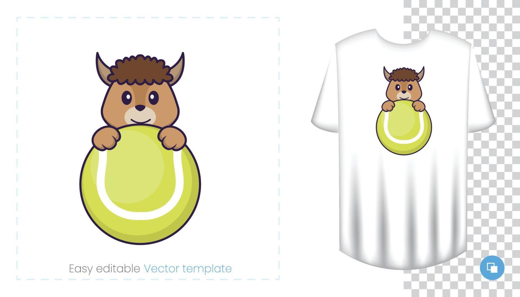 Cute sheep character. Prints on T-shirts, sweatshirts, cases for mobile phones, souvenirs. Isolated vector illustration on white background.