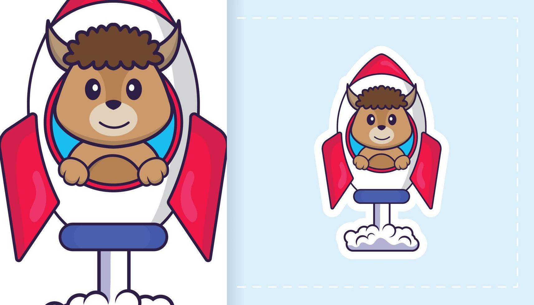 Cute sheep mascot character. Can be used for stickers, patches, textiles, paper. Vector illustration