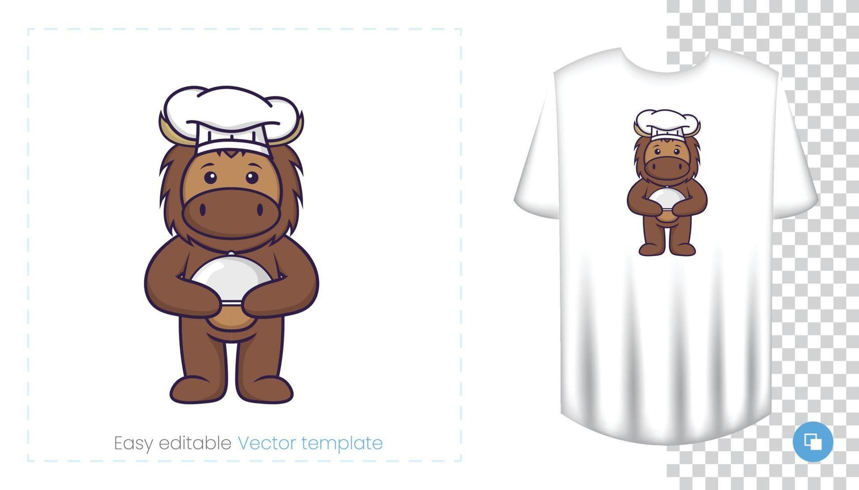 Cute bull mascot character. Can be used on stickers, patches, textiles, paper, cloth and others. vector