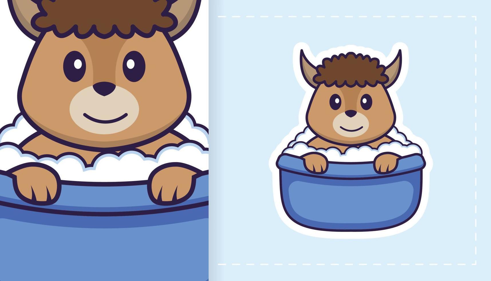 Cute sheep mascot character. Can be used for stickers, patches, textiles, paper. Vector illustration