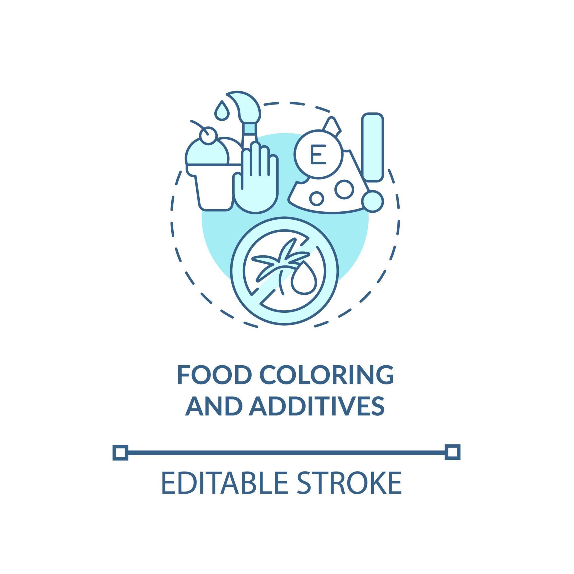 Food coloring and additives concept icon. ADHD diet abstract idea thin