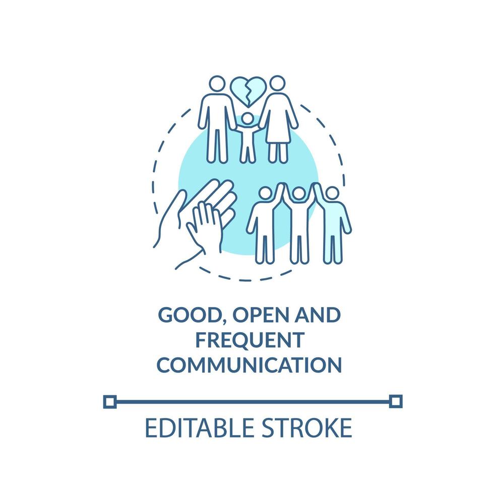 Good, open and frequent communication concept icon. Parenting tip for ADHD abstract idea thin line illustration. Positive parenting strategy. Vector isolated outline color drawing. Editable stroke